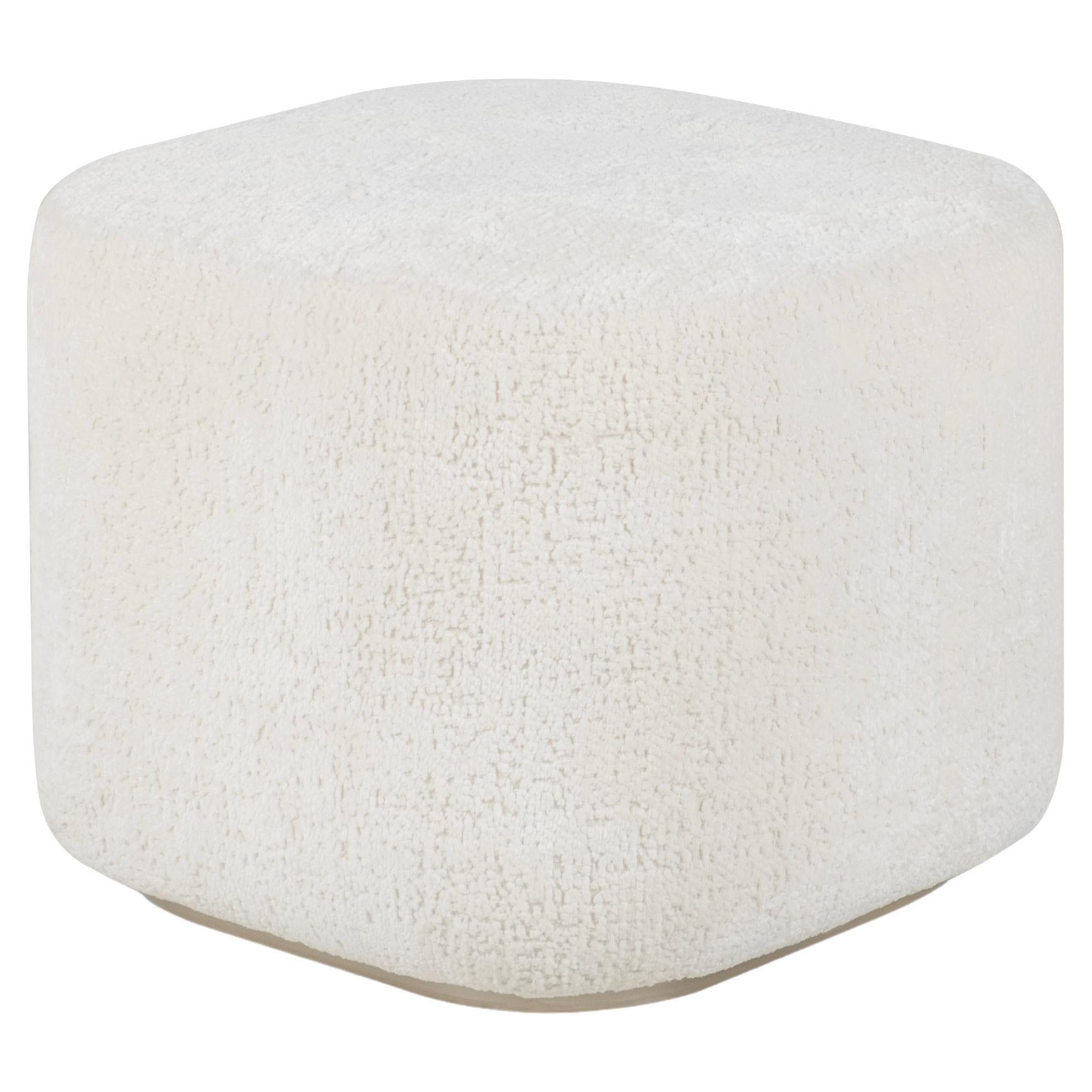Modern Capri Pouf Ottoman Holly Hunt Chenille Handmade in Portugal by Greenapple