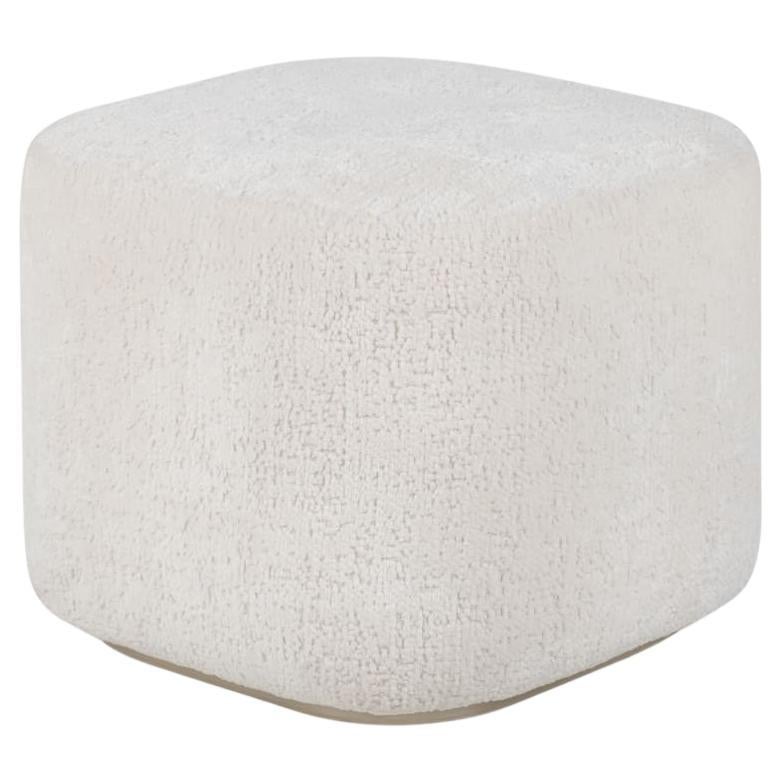 Pouf Capri moderne Holly Hunt Chenille fabriqué à la main au Portugal par Greenapple