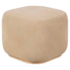 Pouf moderno Capri, Nubuck, Oak, Fatto a mano in Portogallo da Greenapple