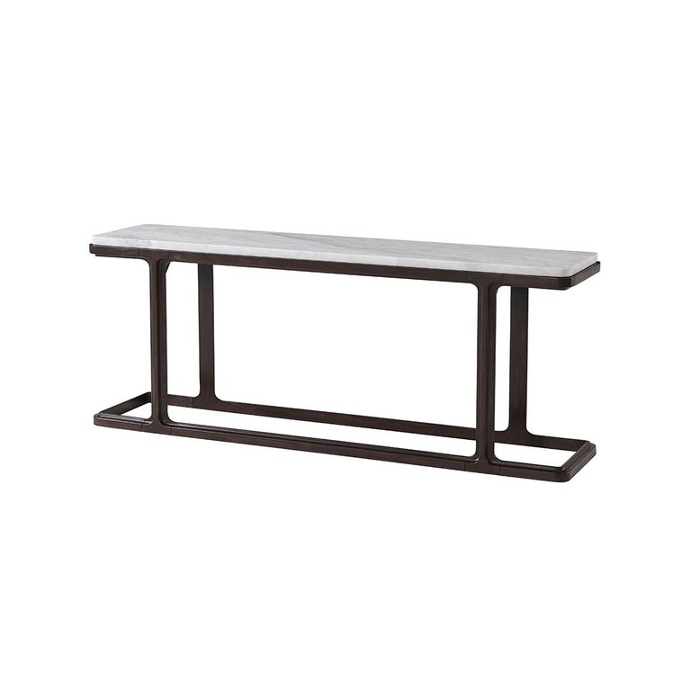 Modern Cararra Marble Top Console Table For Sale at 1stDibs