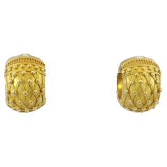 22k Designer Hoop Huggie Earrings 18.4 Grams Modern by Carolyn Tyler