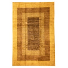 Tappeto moderno con disegno astratto vintage annodato a mano, XXI secolo