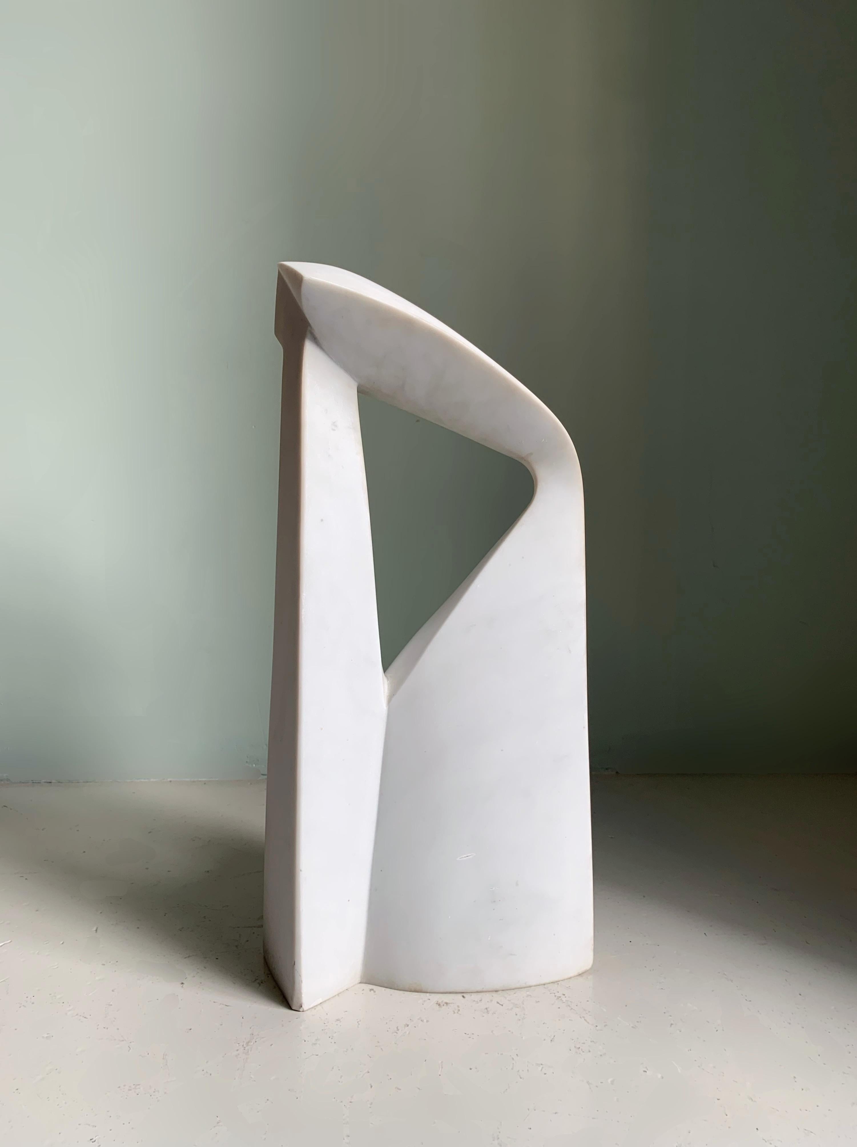 French Modern Carrara Marble Sculpture by Bertrand Créac'h, 1993 For Sale