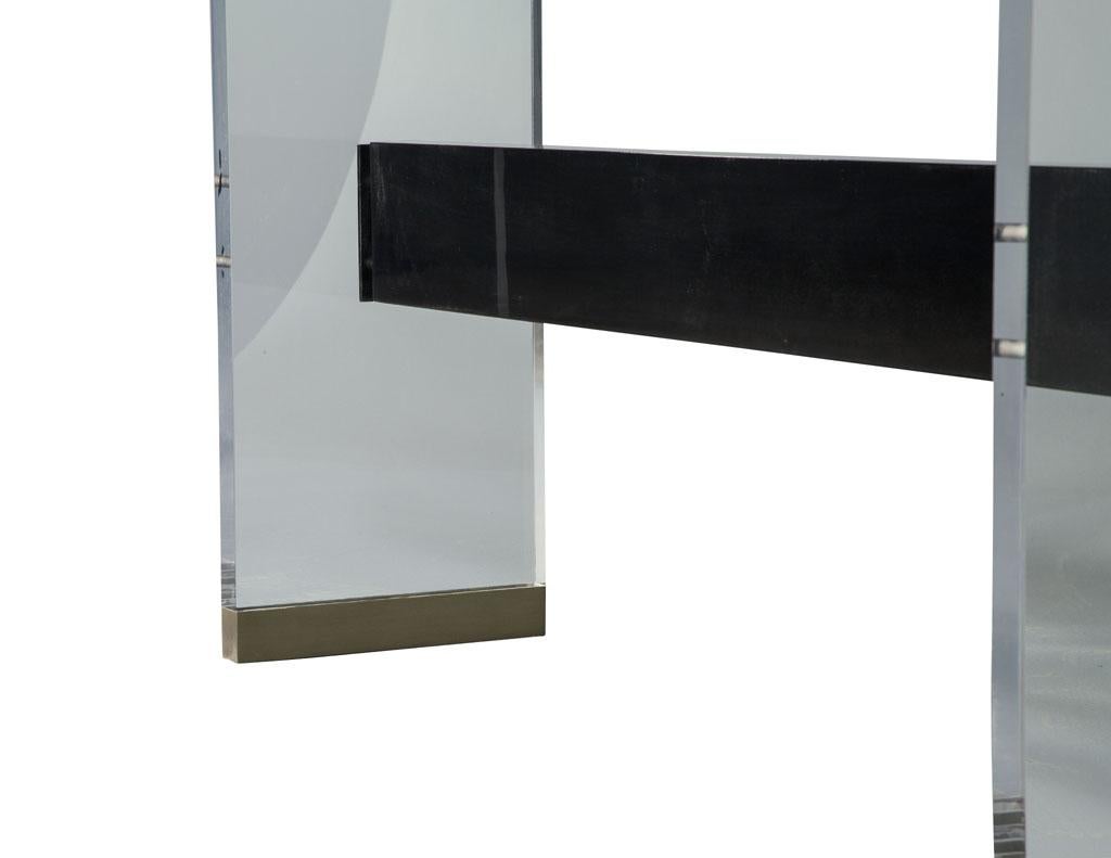Modern Carrocel Custom Acrylic, Black Lacquer and Walnut Console For Sale 5