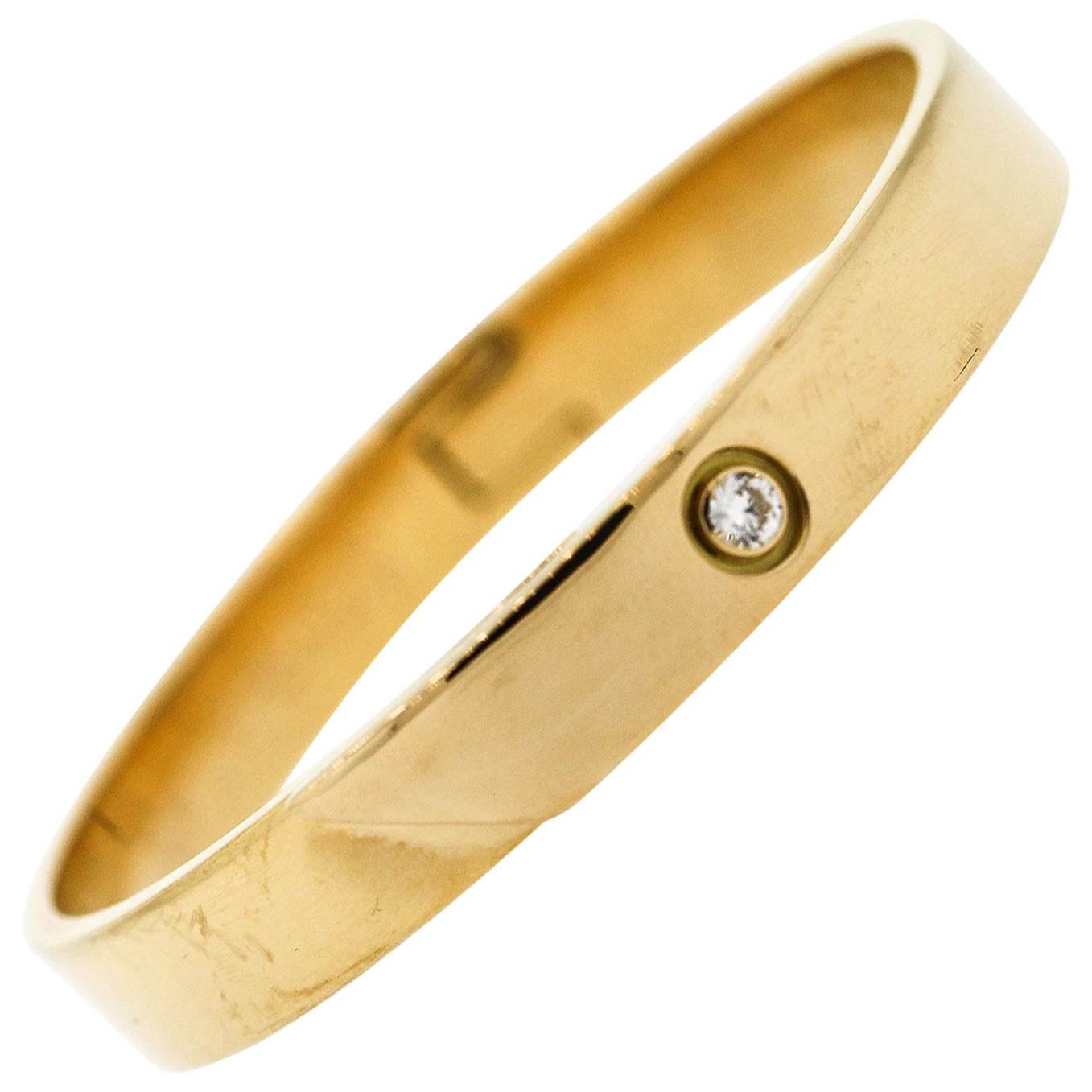 Modern Cartier Anniversary Diamond 18 Karat Gold Bangle Bracelet