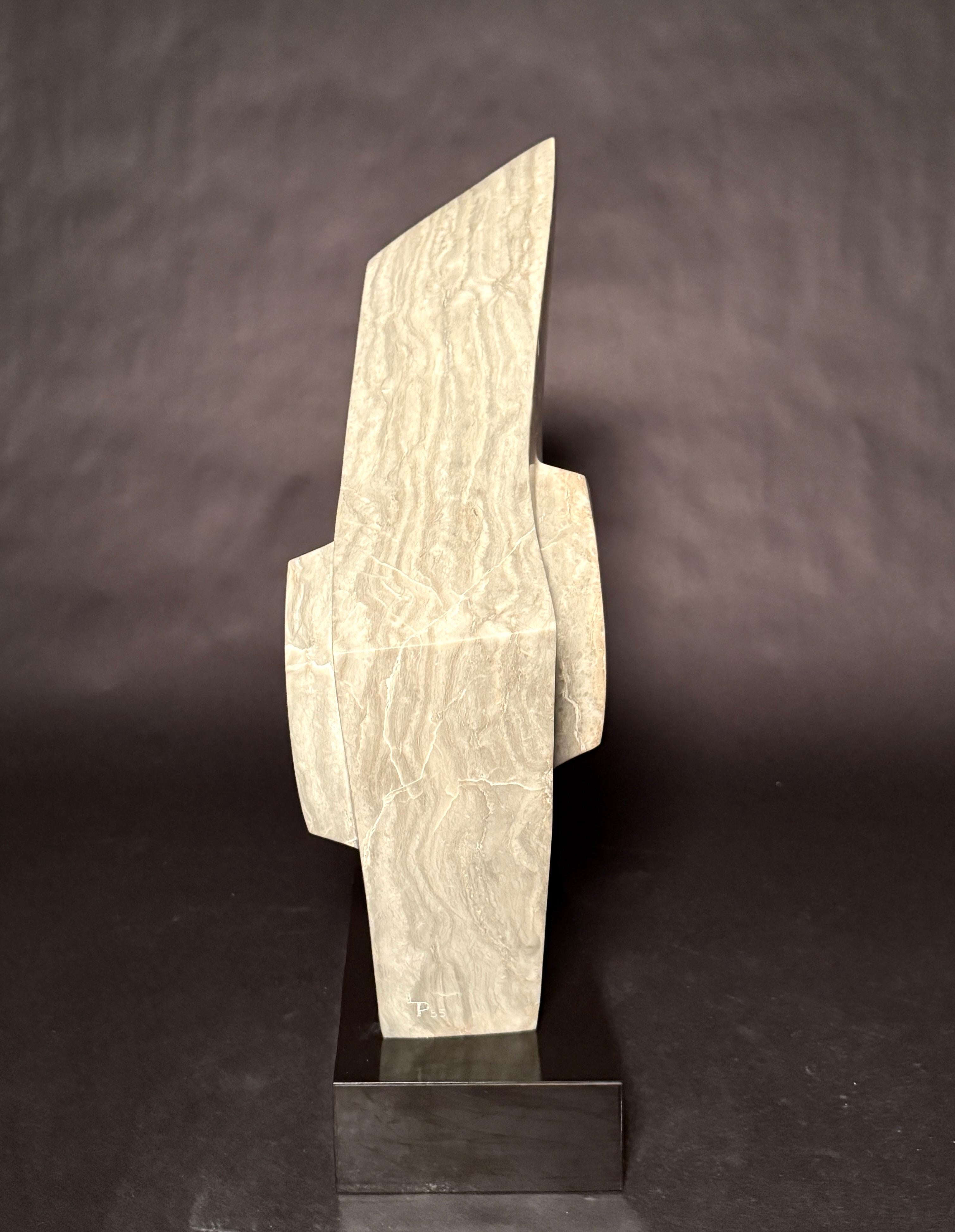 Hand-Carved Modern Carved Marble Abstract Sculpture For Sale