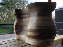 Table d'appoint moderne en peuplier sculpté
