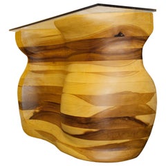 Table d'appoint moderne en peuplier sculpté