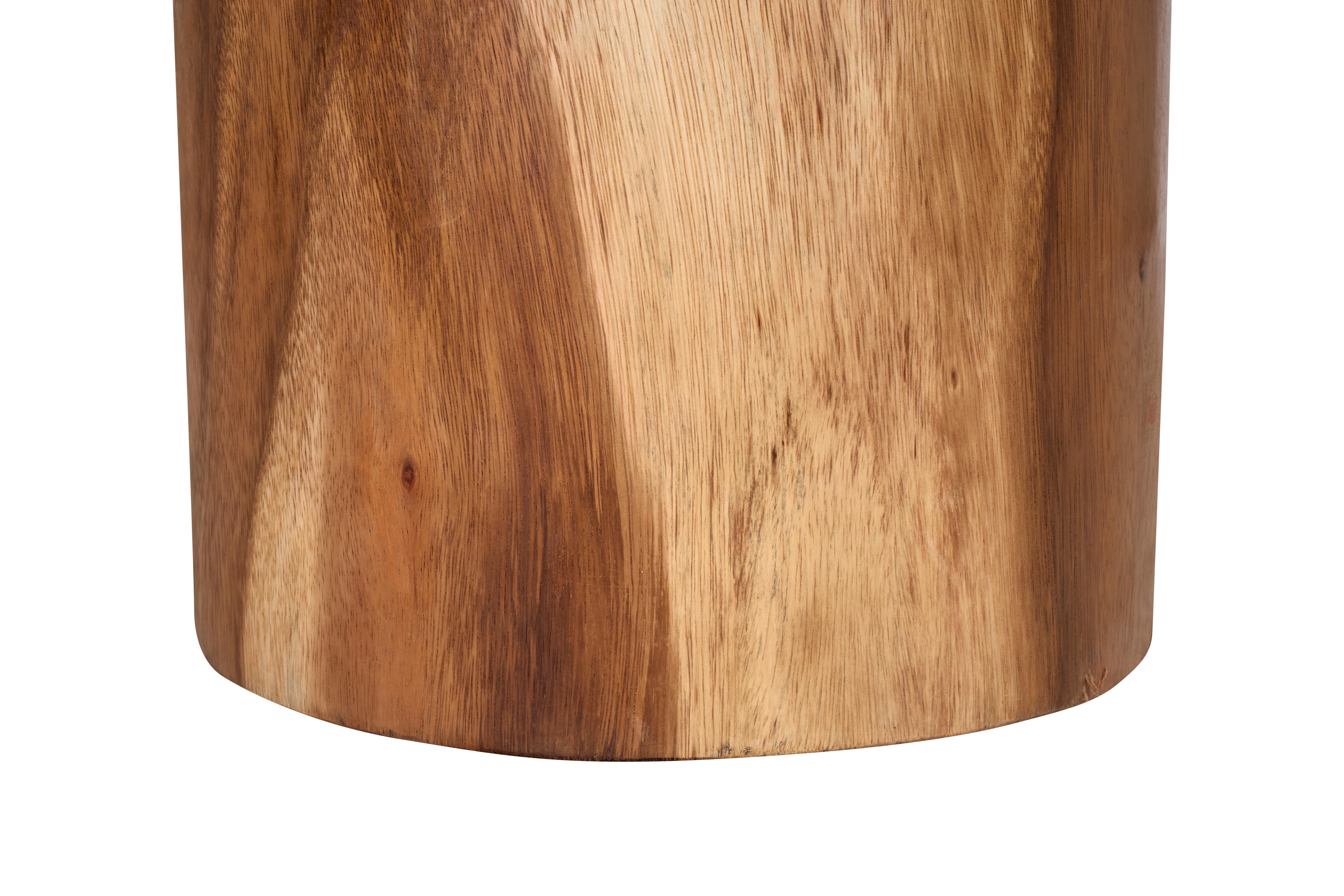 Modern Carved Side Table in Two Tone Wood For Sale 5