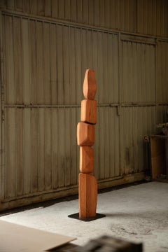 Modern Carved Tranquility Totem Still Stand No46, Joel Escalona Design