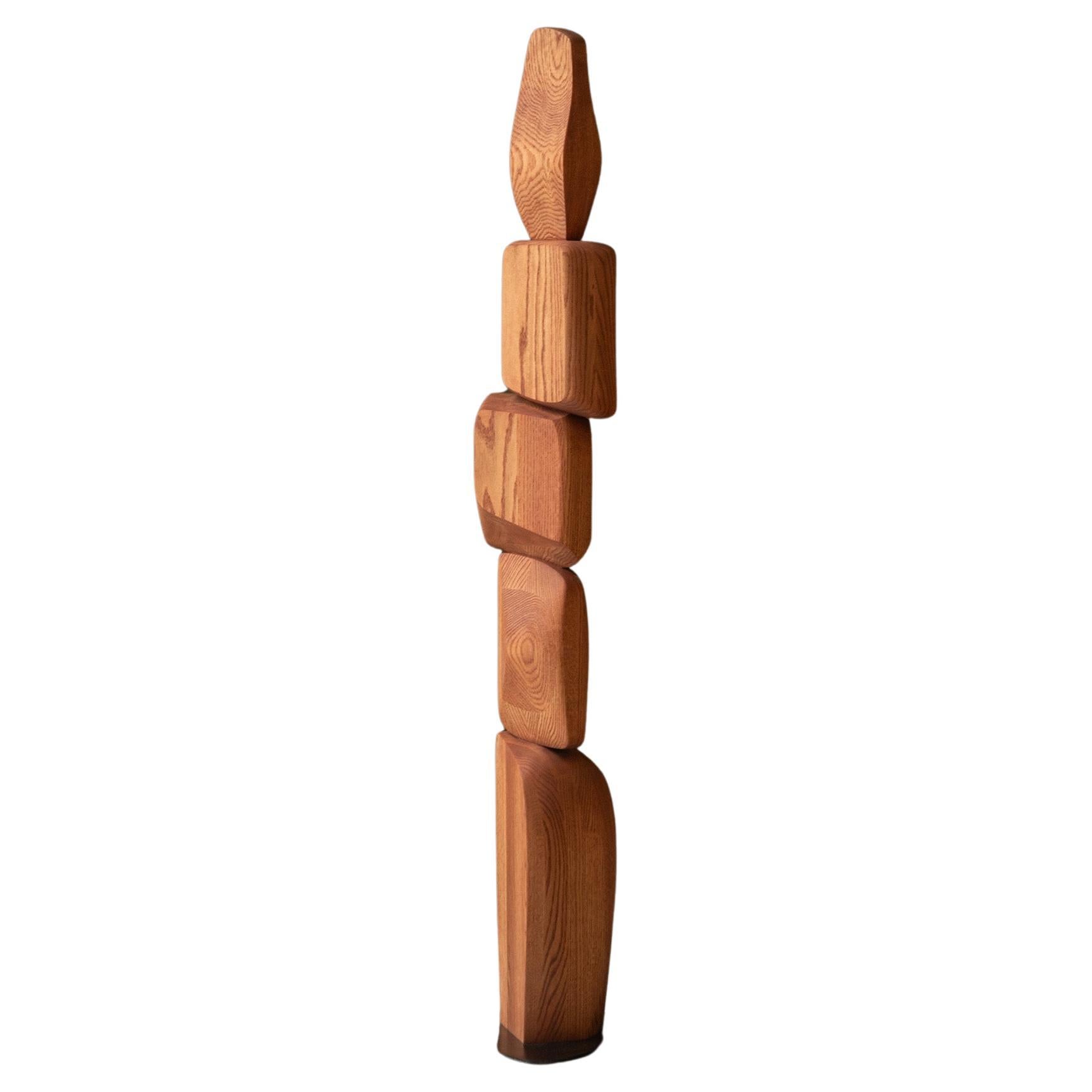 Modern Carved Tranquility Totem Still Stand No46, Joel Escalona Design For Sale