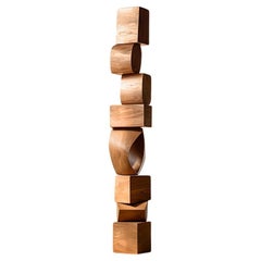 Modern Carved Tranquility Totem Still Stand No74, Joel Escalona Design