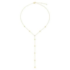 Modern Cascade 14K (or 18k upon request) Yellow Gold Diamond Lariat Necklace