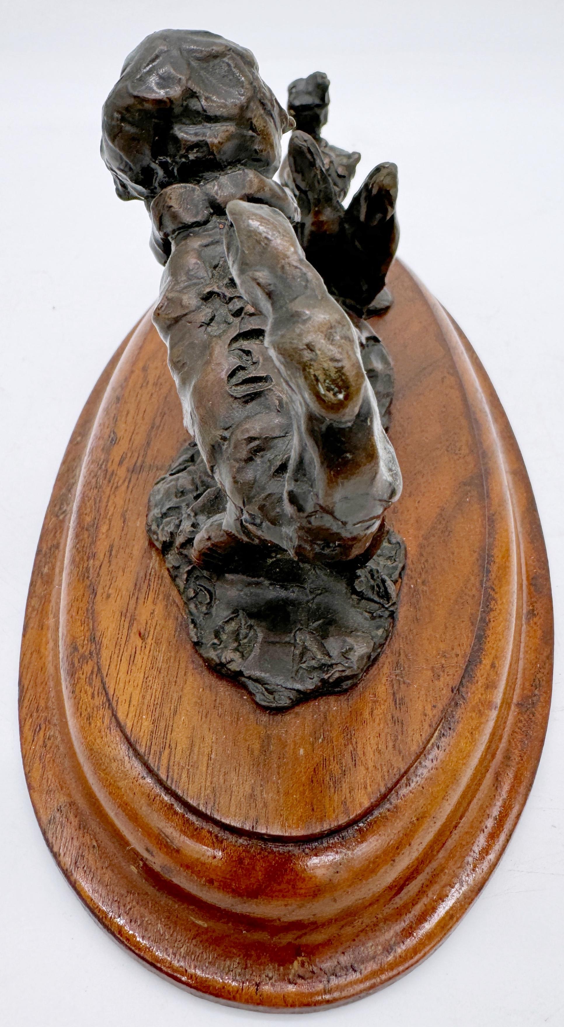 Sculpture moderne en bronze coulé représentant un chien et un chat, style Giacometti en vente 1