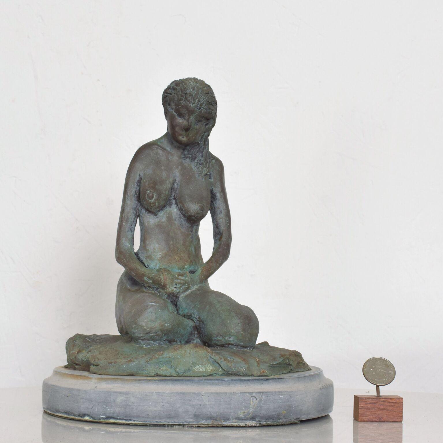1960s Cast Bronze Sculpture Sitting Nude Female Style of Francisco Zuniga Mexico 4