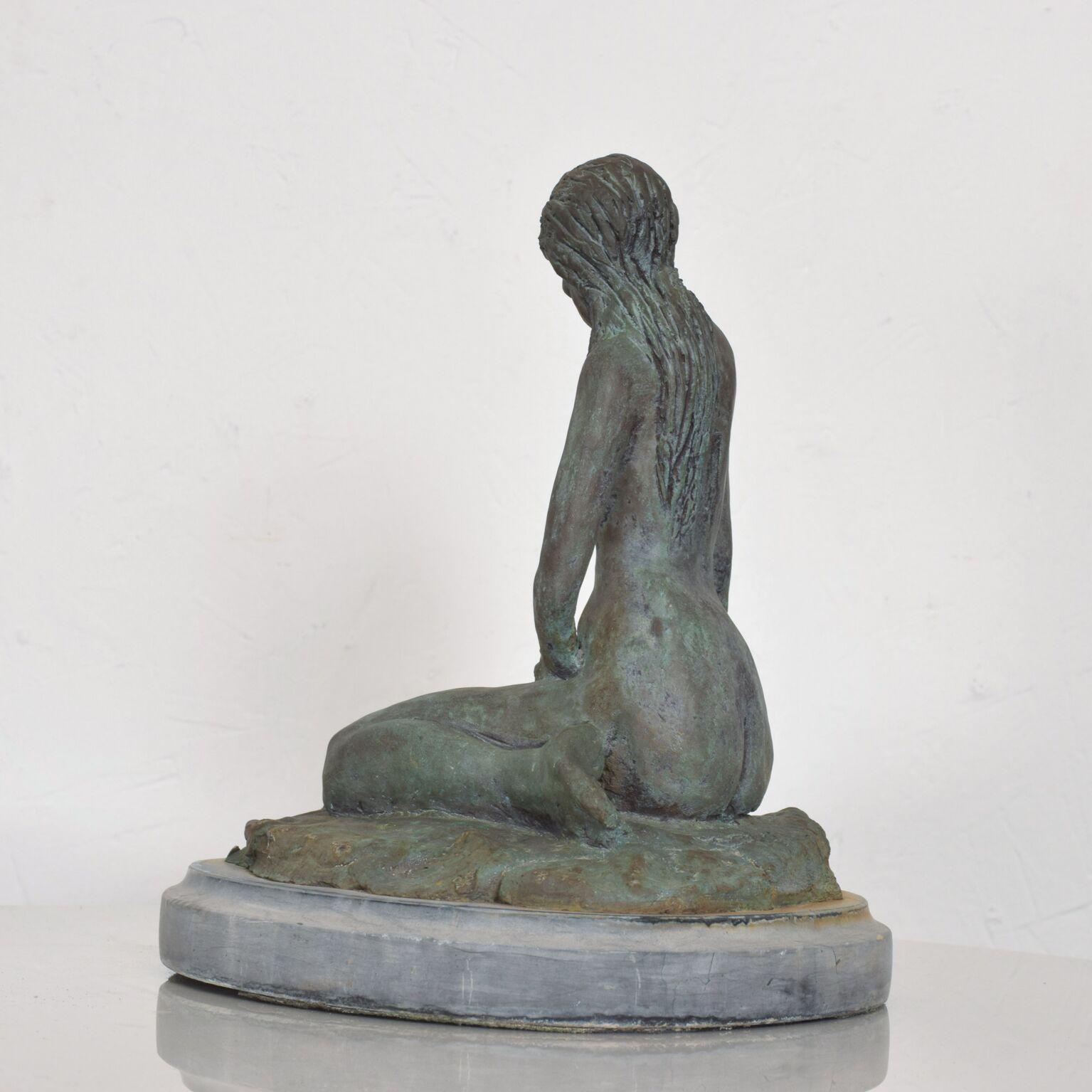 1960s Cast Bronze Sculpture Sitting Nude Female Style of Francisco Zuniga Mexico In Good Condition In Chula Vista, CA