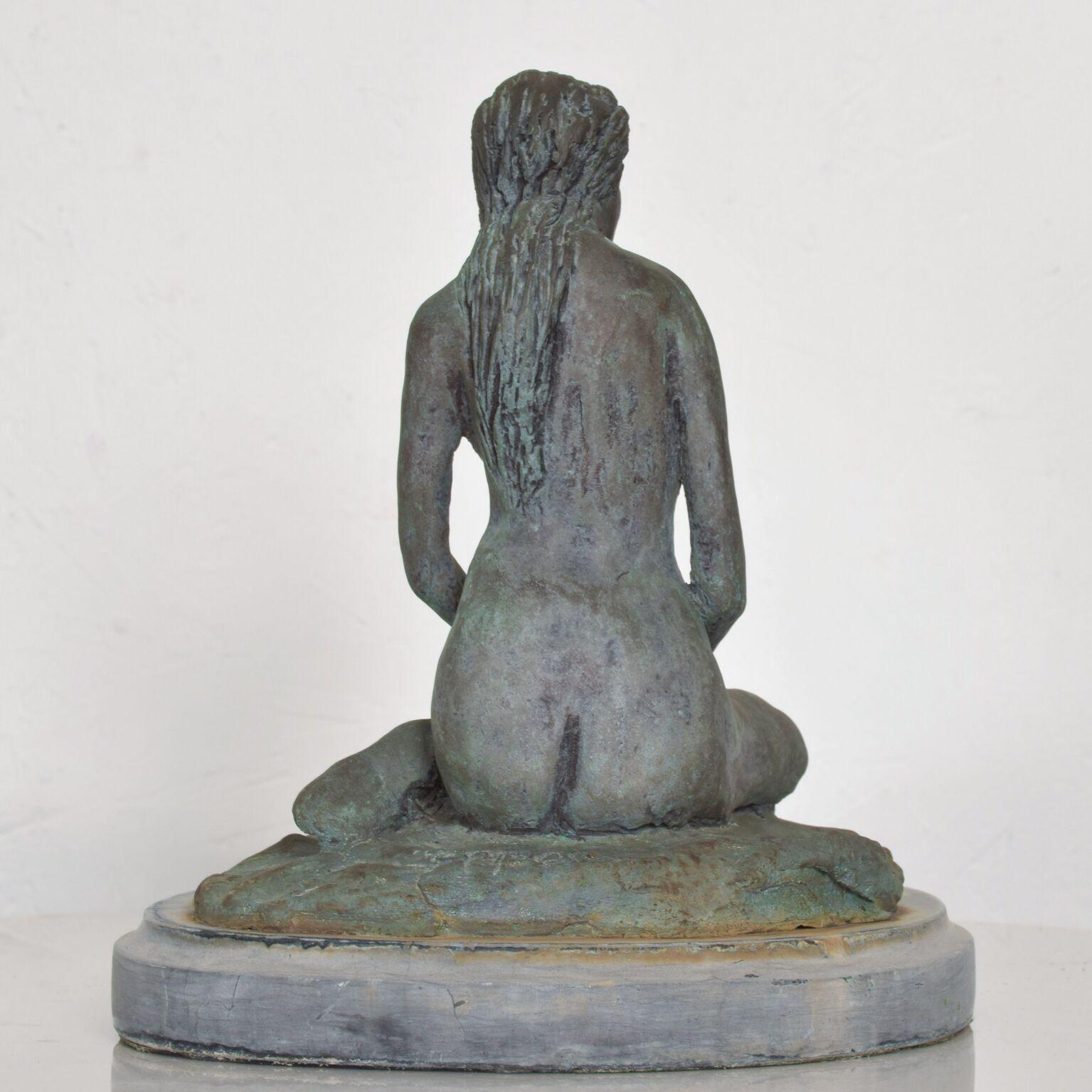 Mid-20th Century 1960s Cast Bronze Sculpture Sitting Nude Female Style of Francisco Zuniga Mexico