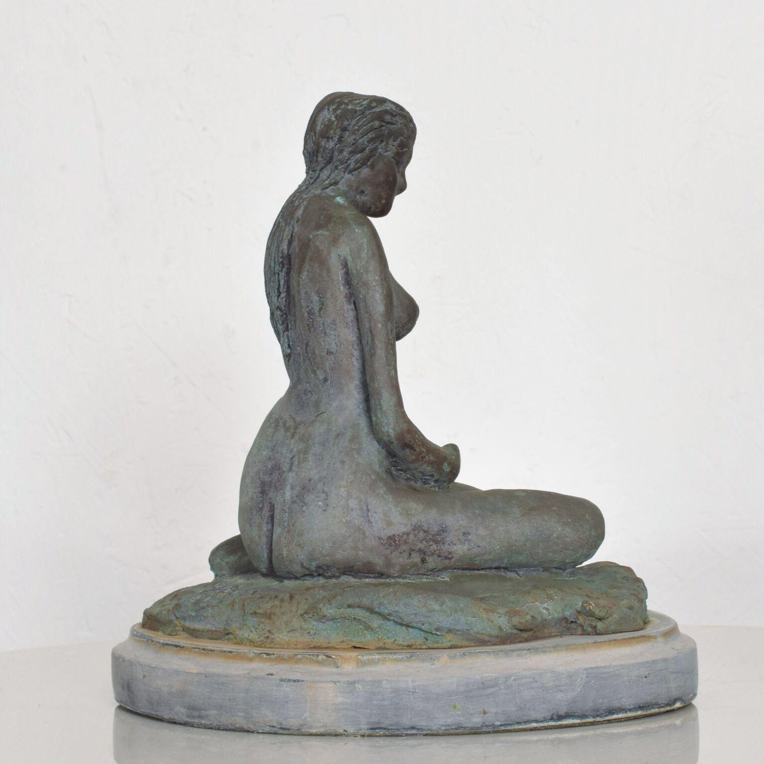 1960s Cast Bronze Sculpture Sitting Nude Female Style of Francisco Zuniga Mexico 2