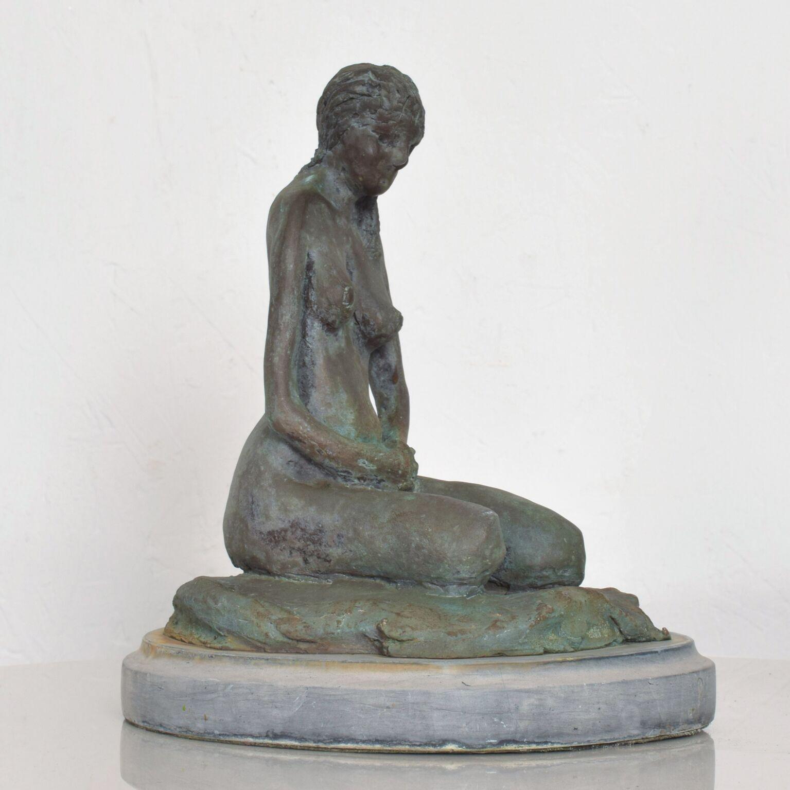 1960s Cast Bronze Sculpture Sitting Nude Female Style of Francisco Zuniga Mexico 3