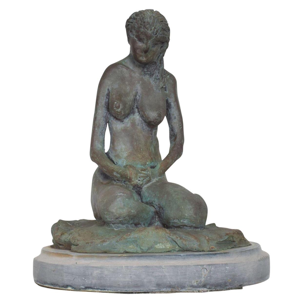AMBIANIC presents
Modern Bronze Sculpture Nude Female Reflective Posture.
In the manner of Mexican Sculptor, Zuniga.
16.75 x 5.5 x 5.75
Preowned vintage condition
Original patina present.
Signed unable to read signature.
See images provided.
 