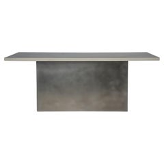 Modern "Cast Concrete Pedestal Dining Table" by Studio S II Metal