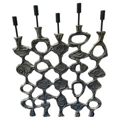 Vintage Modern Cast Iron Wall Mount Candleholder with Unique Patterns