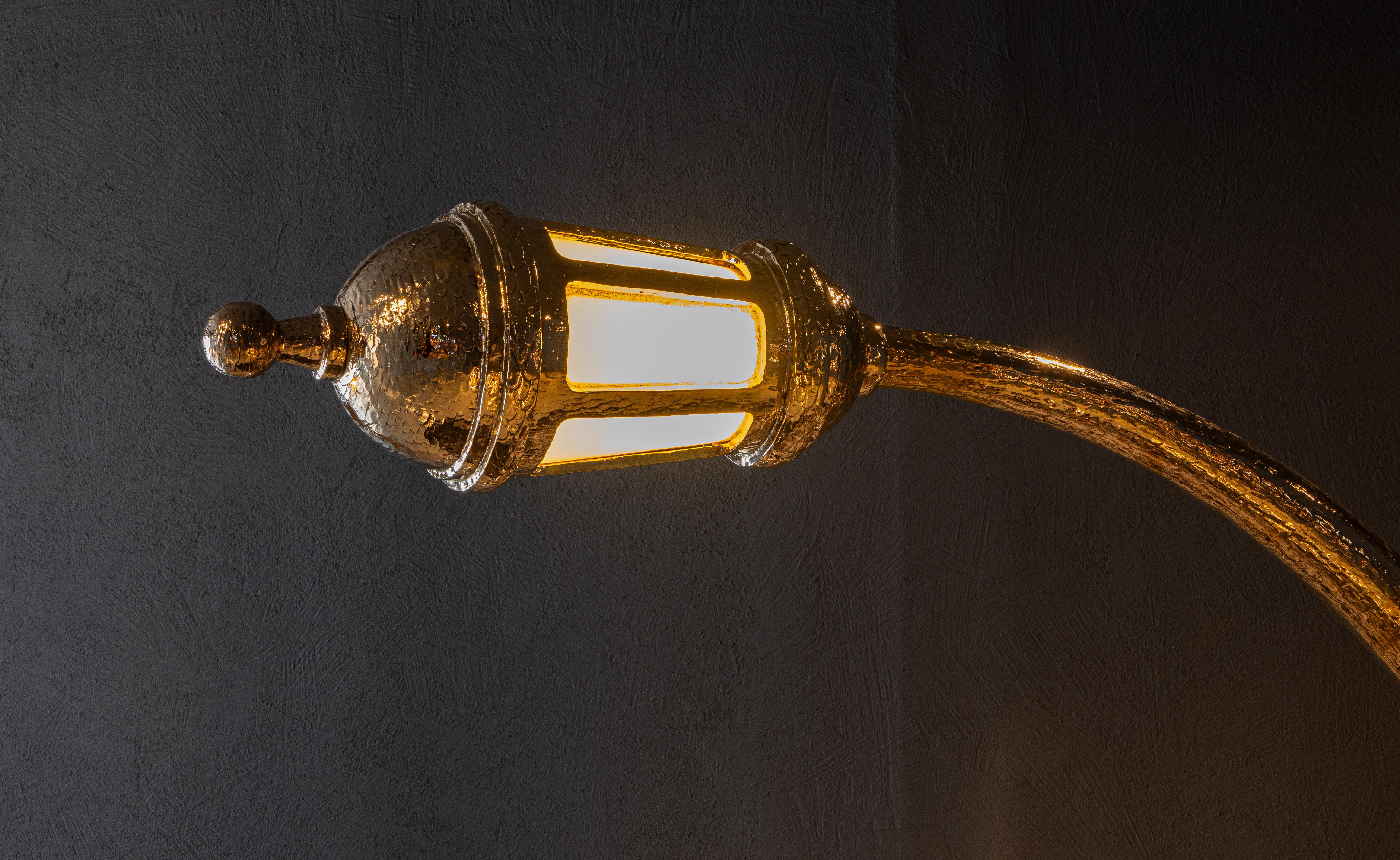Contemporary Modern Cast Polished Bronze Limited Edition Floor Lamp Studio Job Handmade