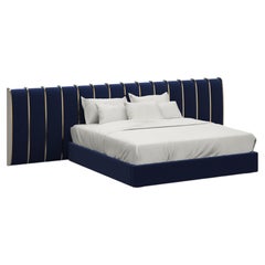 Modern Castle Bed US King Brass, Silk Velvet Handmade in Portugal by Greenapple