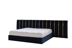 Modern Castle Bed US King Brass, Silk Velvet Handmade in Portugal by Greenapple