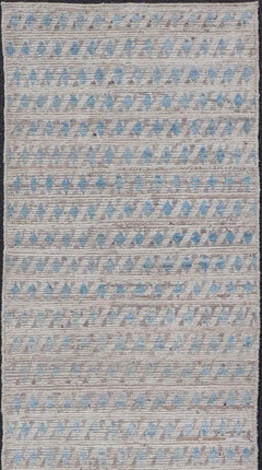 Traves de Mesa Casual Moderno con Diseño Tribal en Crema, Gris y Azul