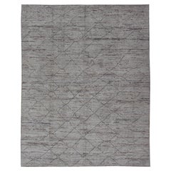 Moderner lässiger Teppich aus Wolle mit Rautenmuster von Keivan Woven Arts