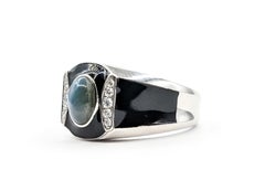 Modern Cat’s-Eye Alexandrite & Diamond Ring in 900 Platinum- GIA 2235838014