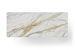 Modern CC Calacatta Oro Marble and Brass Dining Table, Handmade By Greenapple