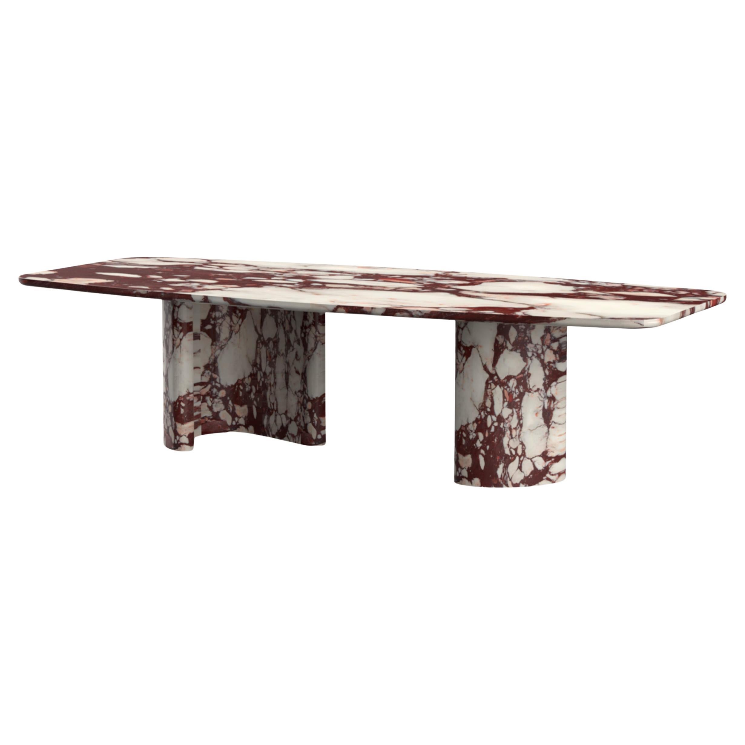 Table de salle à manger moderne C&C en marbre Calacatta Viola faite à la main Portugal Greenapple en vente