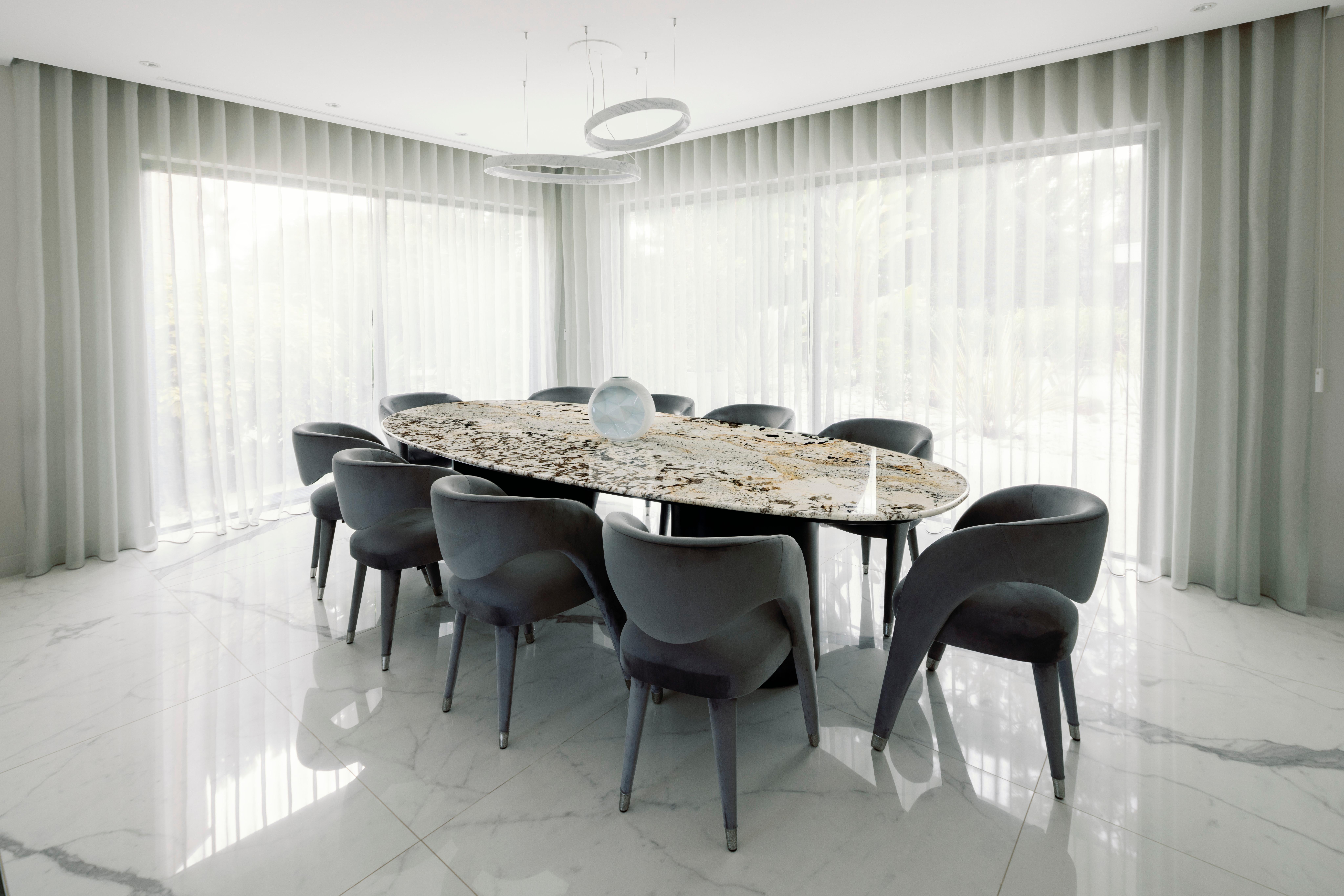 Table de salle à manger moderne C&C Ceppo Grey Stone fabriquée à la main au Portugal par Greenapple en vente 3