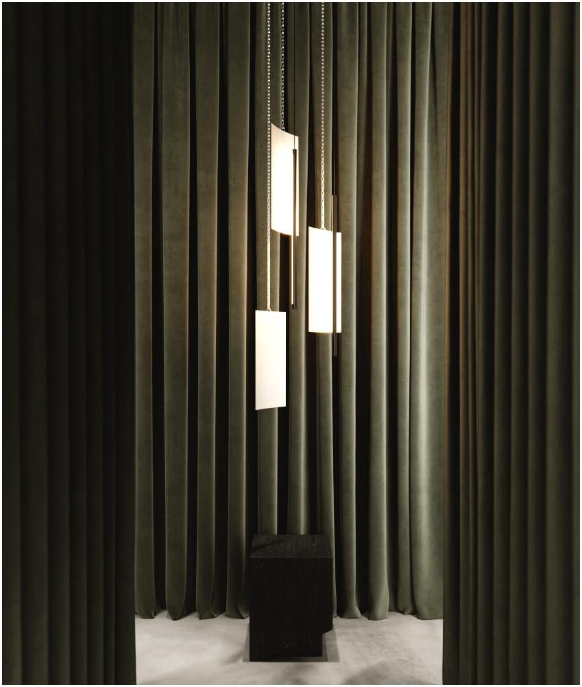 SVITLOTIN is a sculptural lighting collection that explores the relationship between light and memory, between solid form and the shadows it casts. Each pendant embodies a state of transformation: a static silhouette animated by the movement of