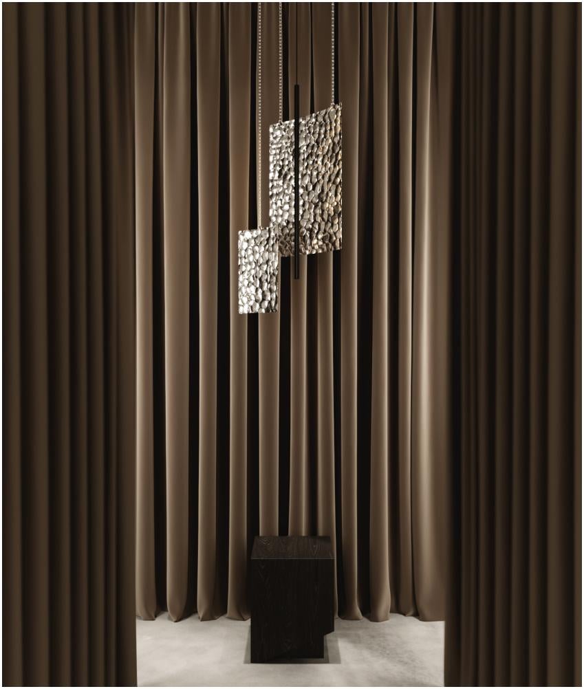 Metal Modern Ceiling Pendant Light - Led Panel Lamp - Anisotropy - Large For Sale