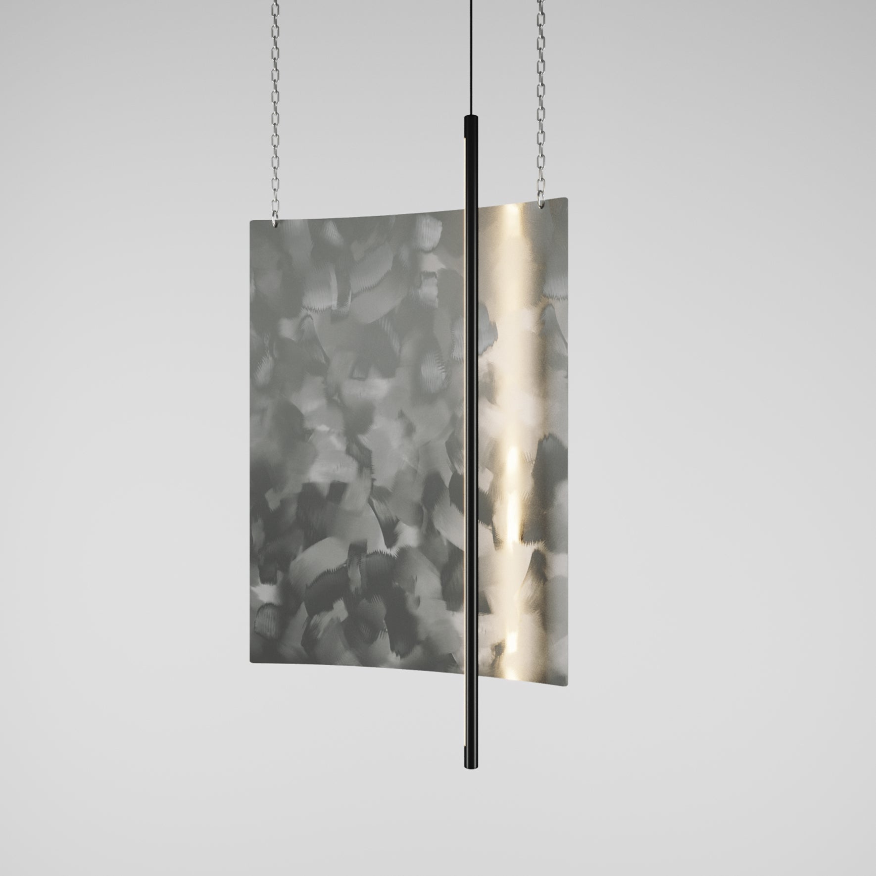 Modern Ceiling Pendant Light - Led Panel Lamp - Brush Strokes - Large