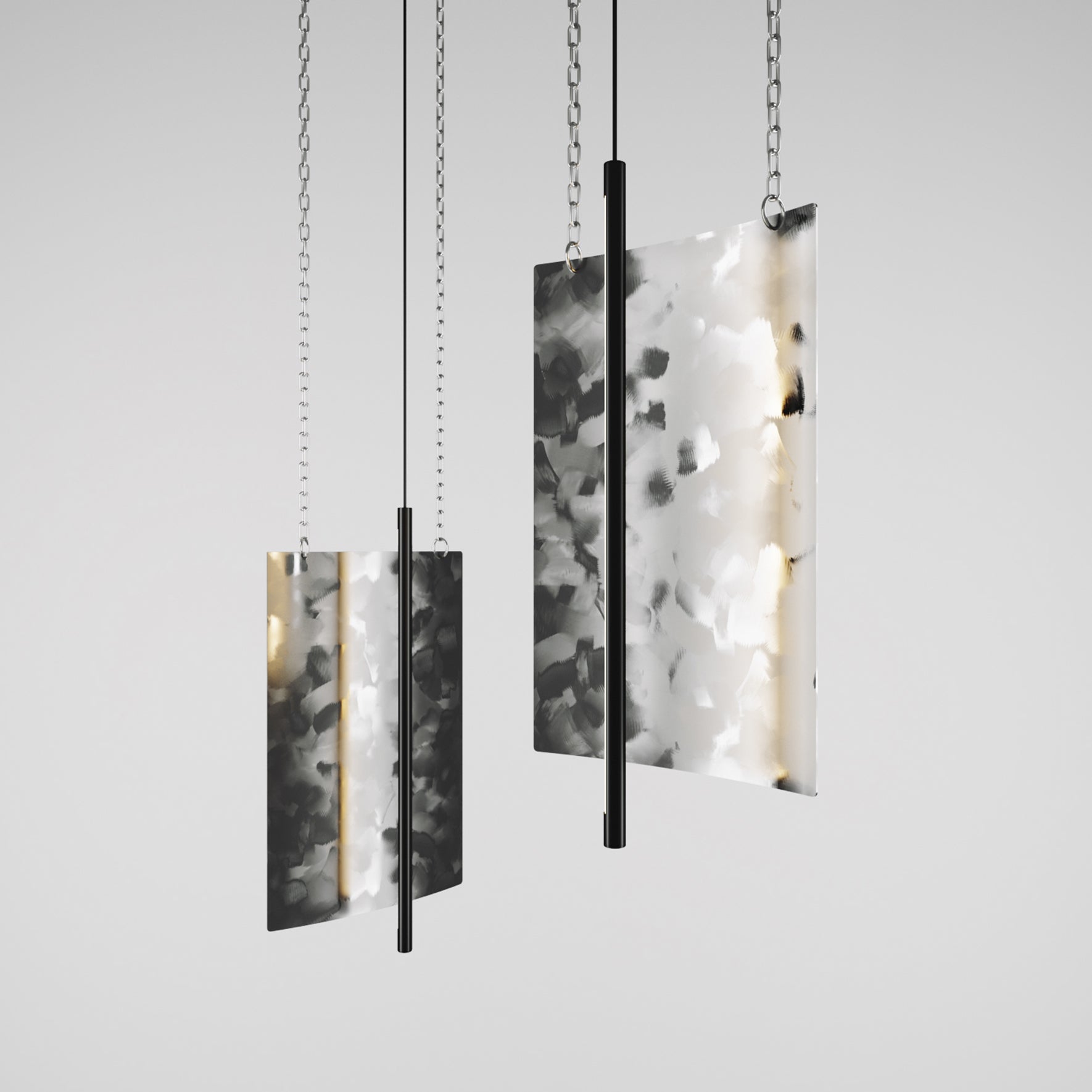 Lampada a sospensione da soffitto moderna - Lampada a pannello a LED - Pennellate - Media