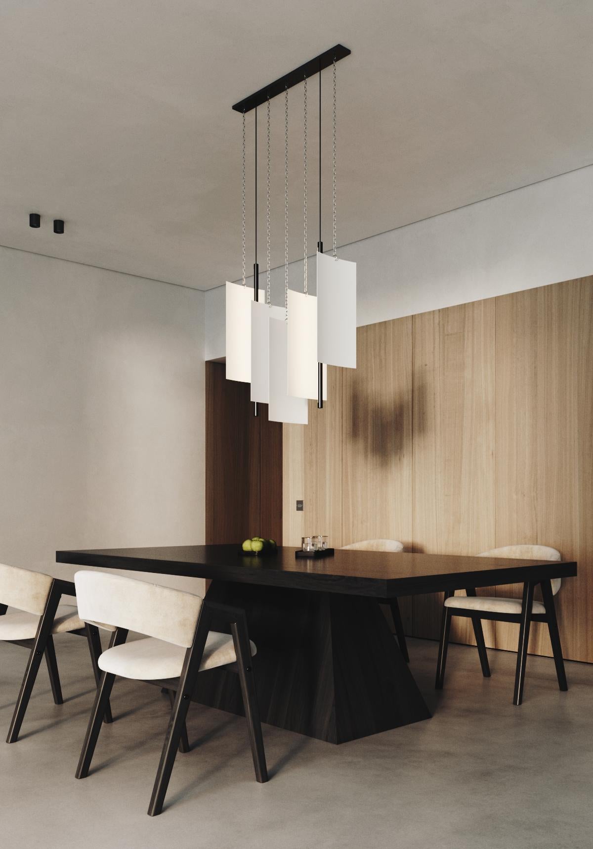 Lampada a sospensione da soffitto moderna - Lampada a pannello a LED - Timbro martellato - Media in vendita 5