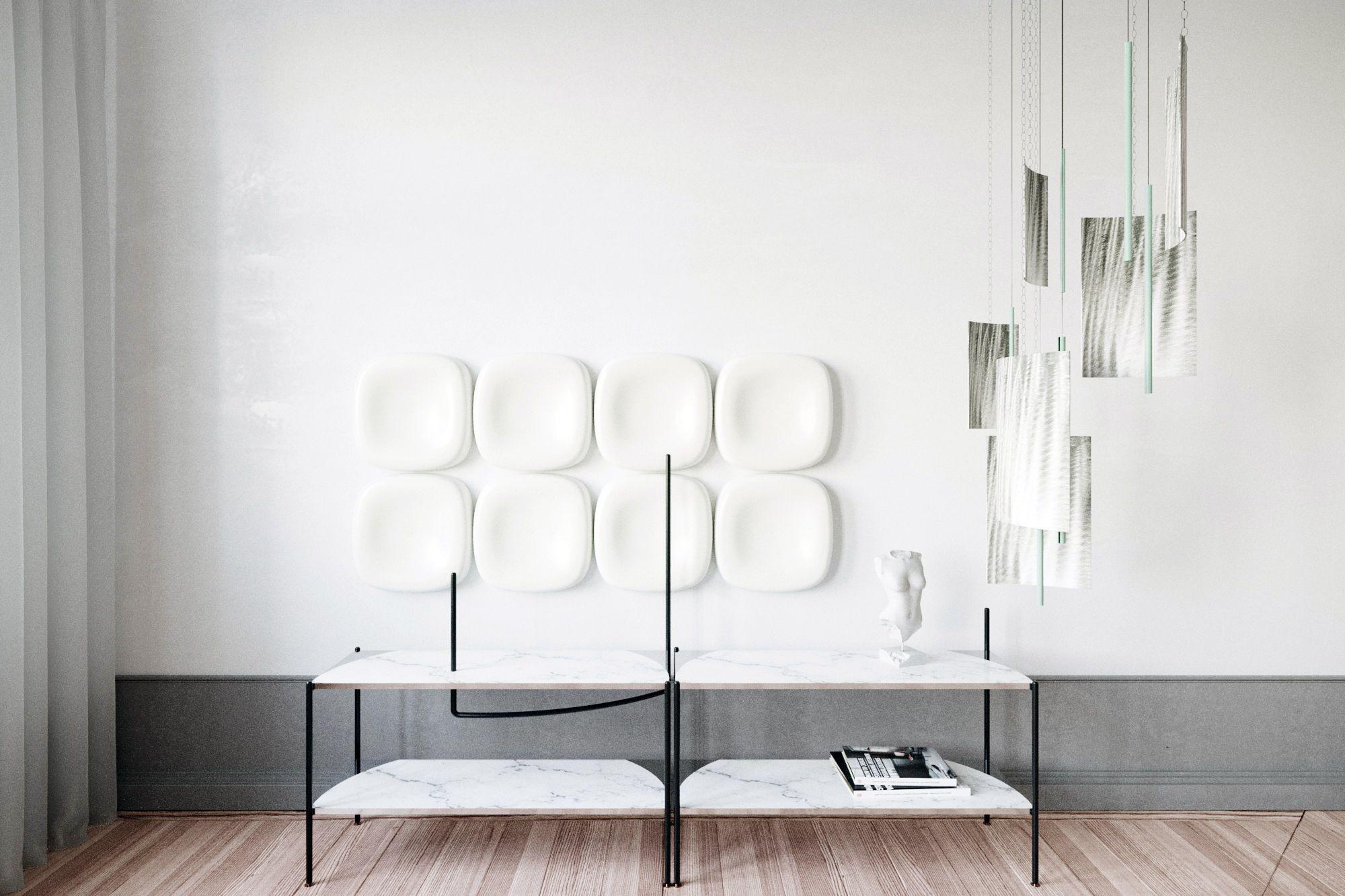 Lampada a sospensione da soffitto moderna - Lampada a pannello a LED - Timbro martellato - Media in vendita 7