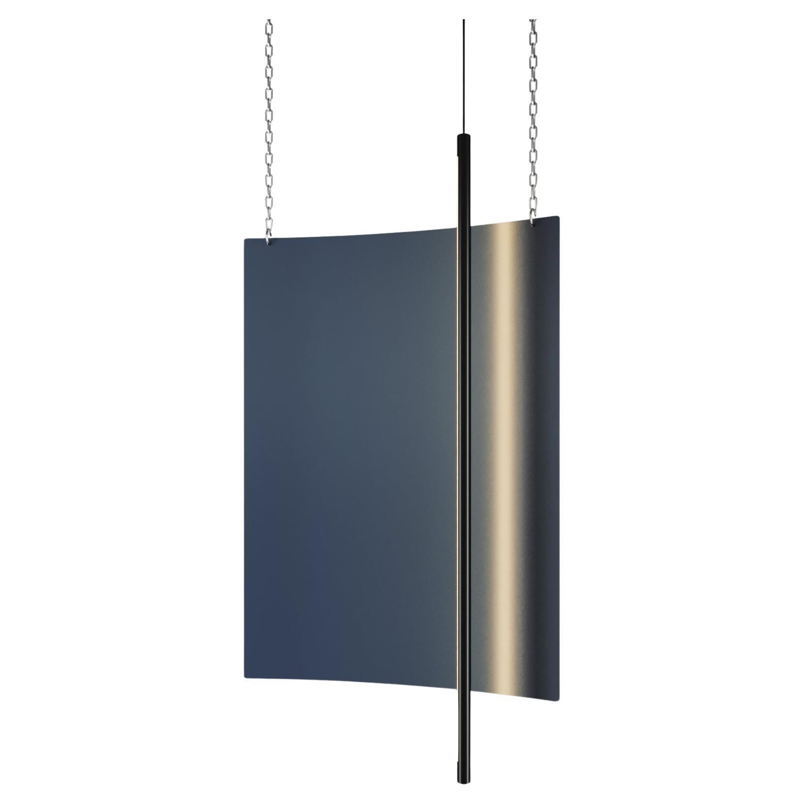Lampada a sospensione da soffitto moderna - Lampada a pannello a LED - Blu dipintou2028- Grande