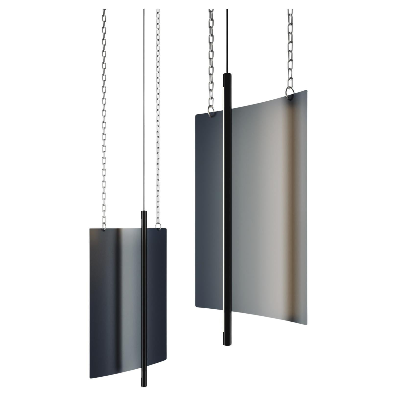 Modern Ceiling Pendant Light - Led Panel Lamp - Painted Blue - Medium