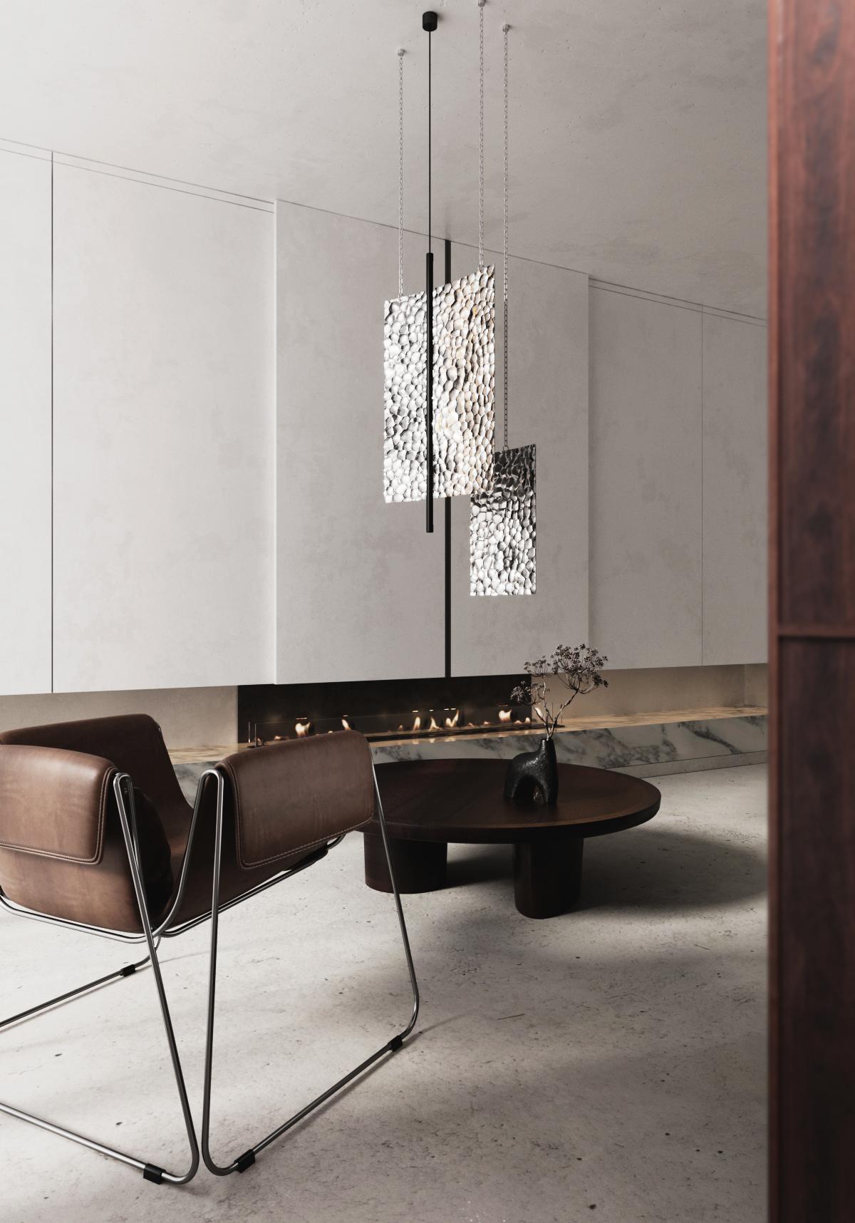 Lampada a sospensione da soffitto moderna - Lampada a pannello a LED - Blu dipintou2028- Piccolo in vendita 7