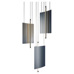 Lampada a sospensione da soffitto moderna - Lampada a pannello a LED - Blu dipintou2028- Piccolo