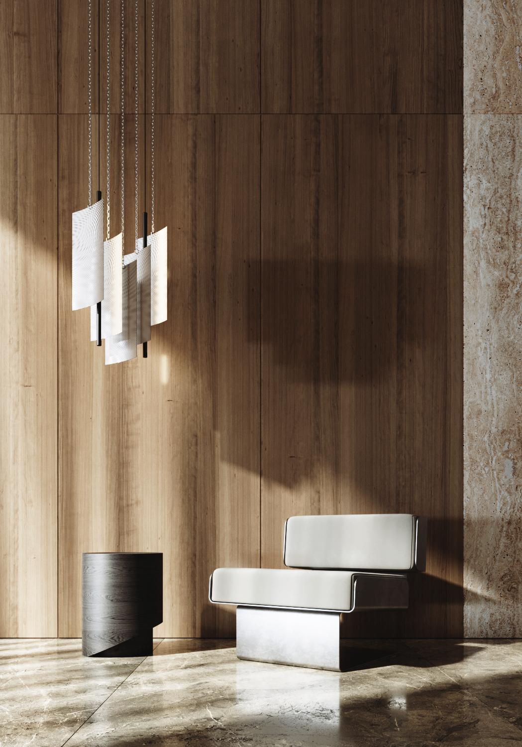 Lampada a sospensione da soffitto moderna - Lampada a pannello a LED - Painted Olive - Small In condizioni Nuovo in vendita a Vilnius, LT