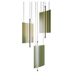 Lampada a sospensione da soffitto moderna - Lampada a pannello a LED - Painted Olive - Small
