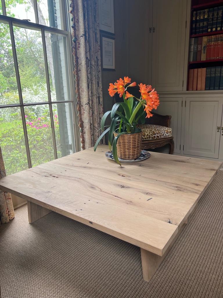 Modern Center Table In Solid White Oak For Sale 3