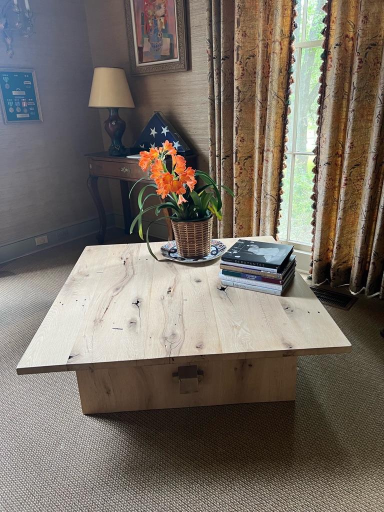 Modern Center Table in Solid White Oak For Sale 4