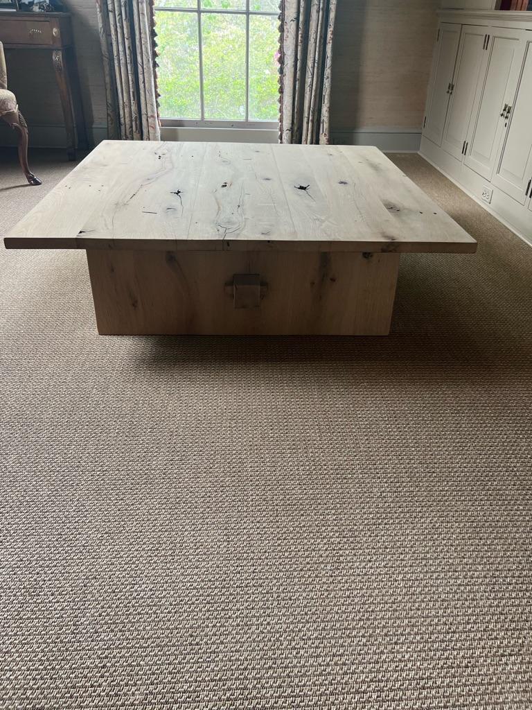 Modern Center Table In Solid White Oak For Sale 4
